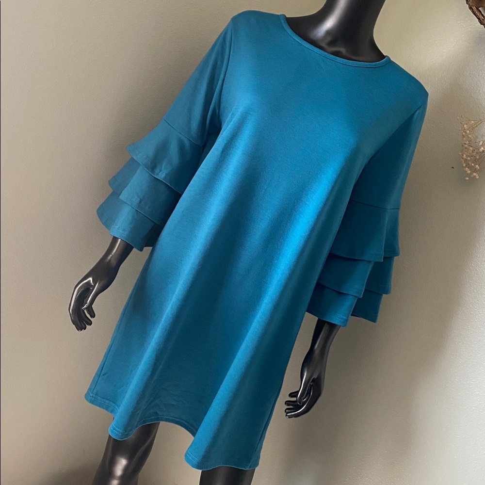 Simply Southern Teal Long Sleeve Dress NWTs